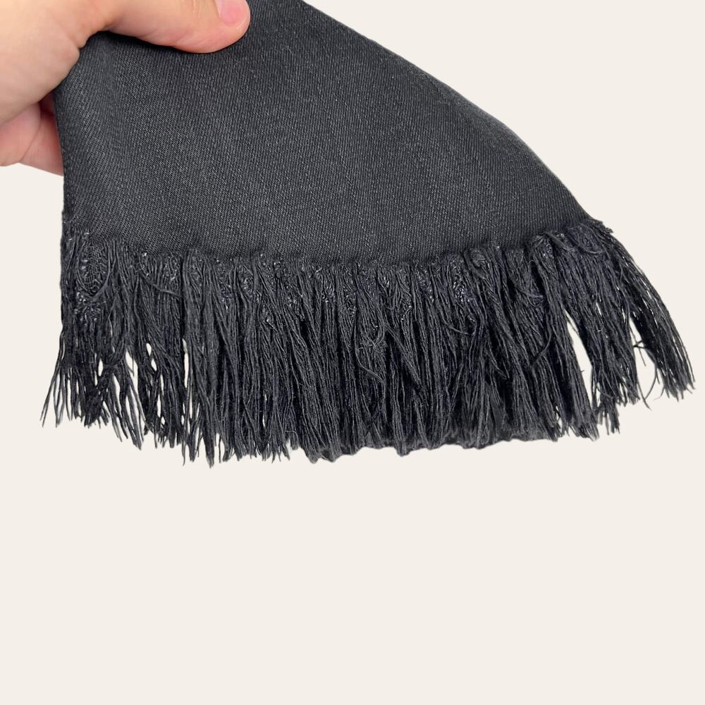 Frame Le High Straight Fringe Hem Noir Black Jeans Size 28 - Picture 6 of 9